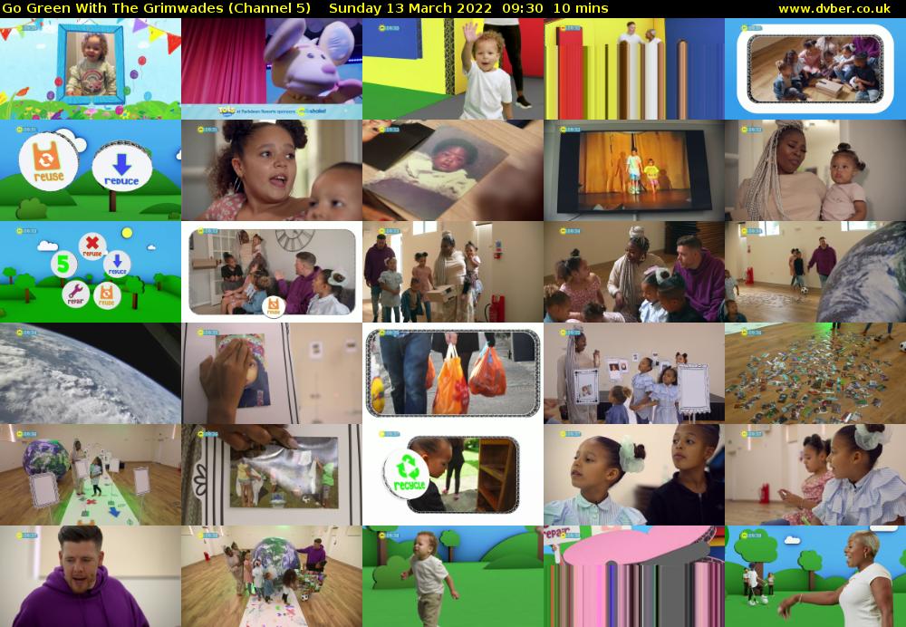 Go Green With The Grimwades (Channel 5) Sunday 13 March 2022 09:30 - 09:40