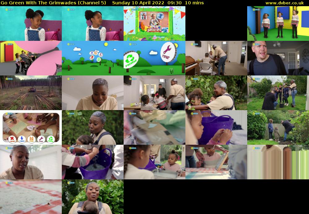 Go Green With The Grimwades (Channel 5) Sunday 10 April 2022 09:30 - 09:40