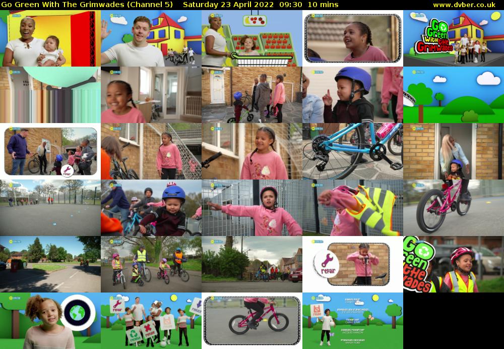 Go Green With The Grimwades (Channel 5) Saturday 23 April 2022 09:30 - 09:40
