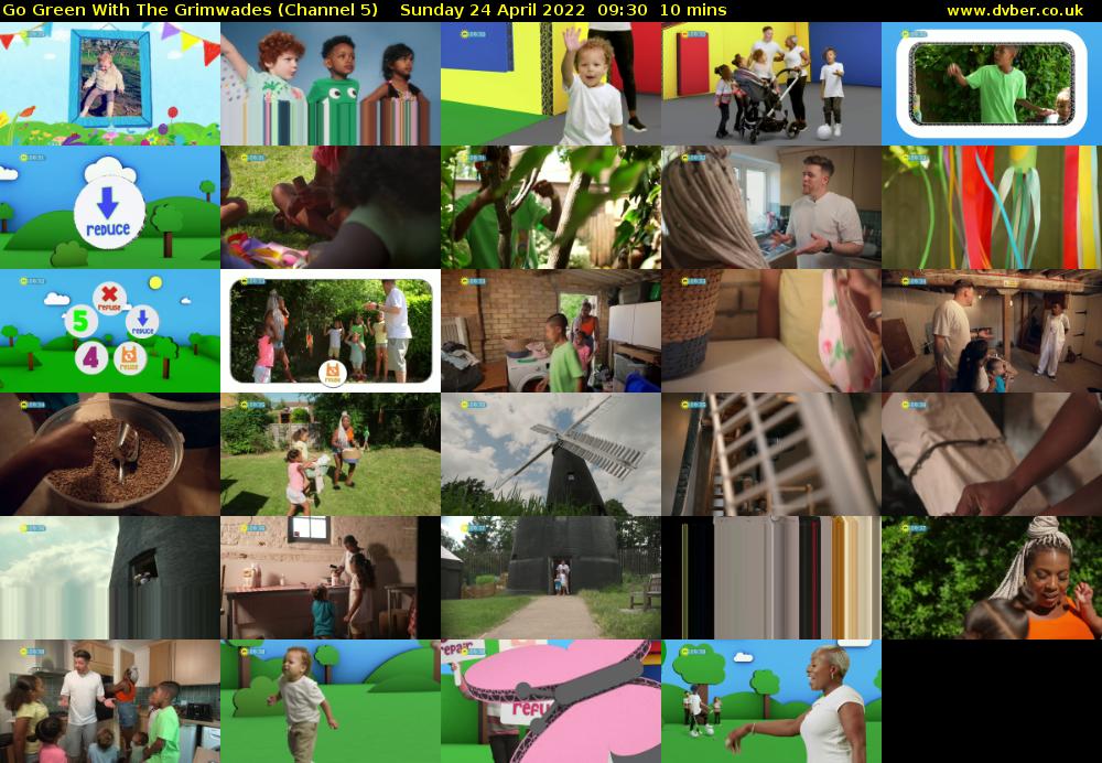 Go Green With The Grimwades (Channel 5) Sunday 24 April 2022 09:30 - 09:40