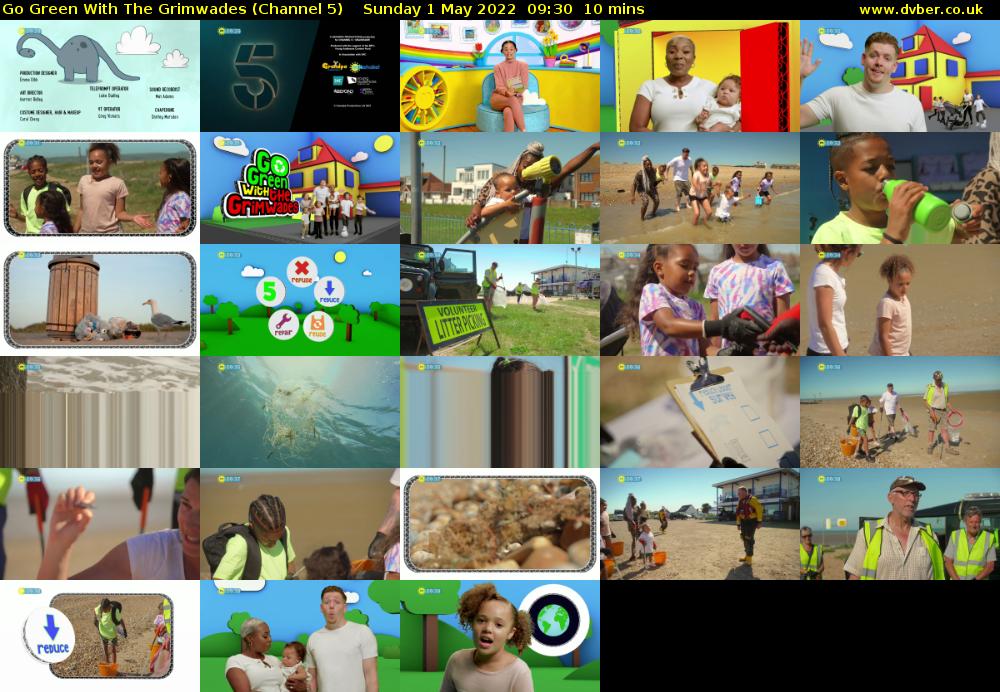 Go Green With The Grimwades (Channel 5) Sunday 1 May 2022 09:30 - 09:40