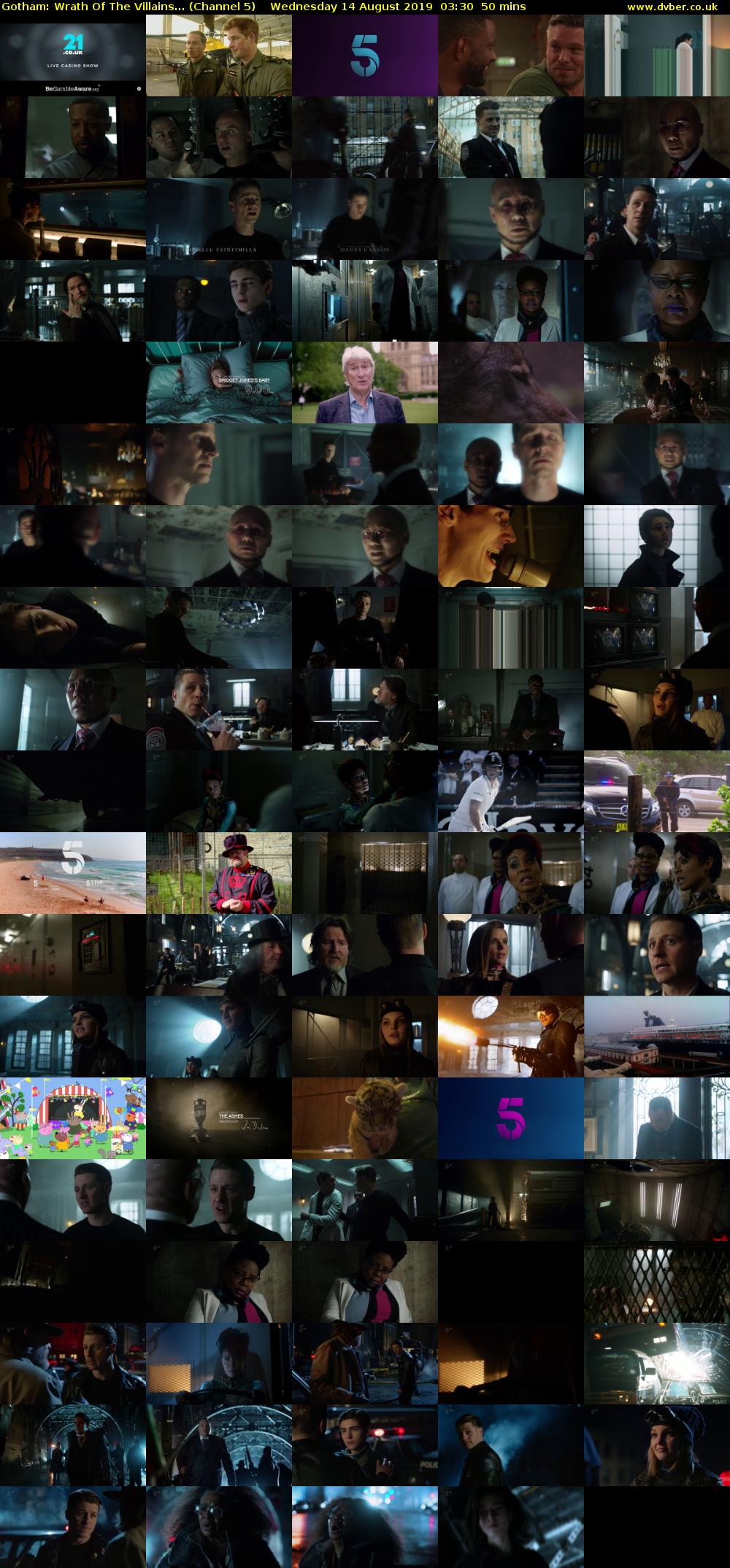 Gotham: Wrath Of The Villains... (Channel 5) Wednesday 14 August 2019 03:30 - 04:20