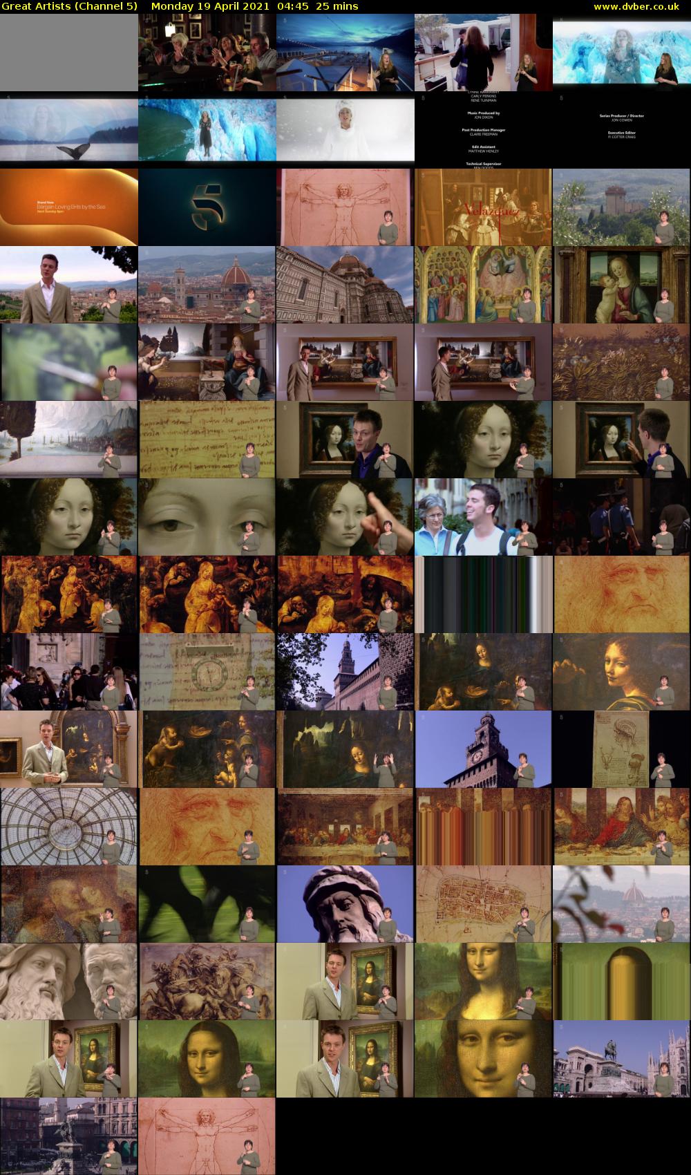 Great Artists (Channel 5) Monday 19 April 2021 04:45 - 05:10
