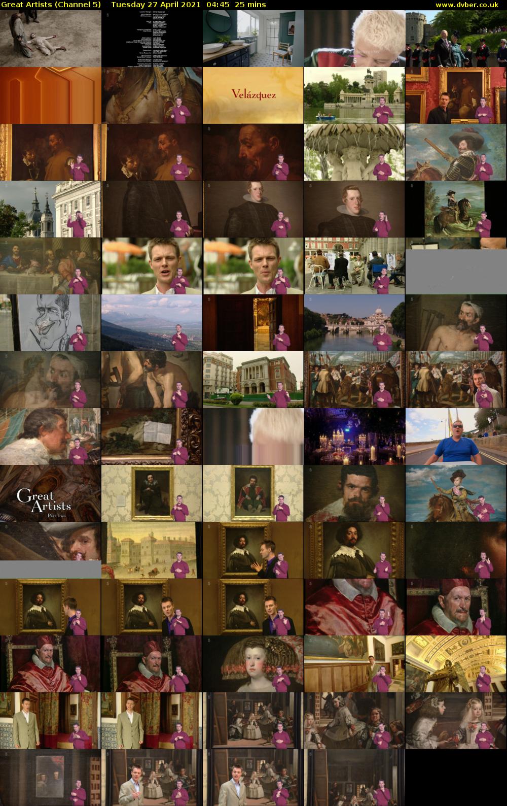 Great Artists (Channel 5) Tuesday 27 April 2021 04:45 - 05:10
