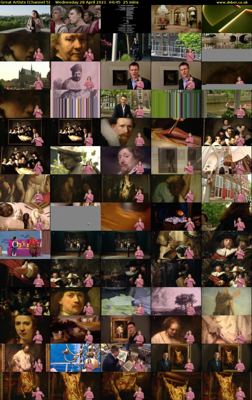 Great Artists (Channel 5) Wednesday 28 April 2021 04:45 - 05:10