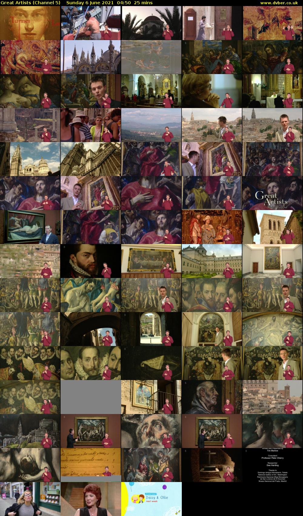 Great Artists (Channel 5) Sunday 6 June 2021 04:50 - 05:15