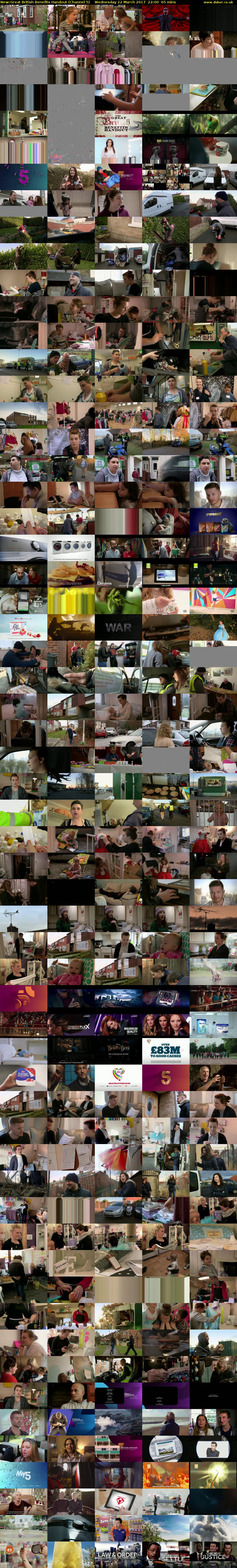 Great British Benefits Handout (Channel 5) Wednesday 22 March 2017 22:00 - 23:05