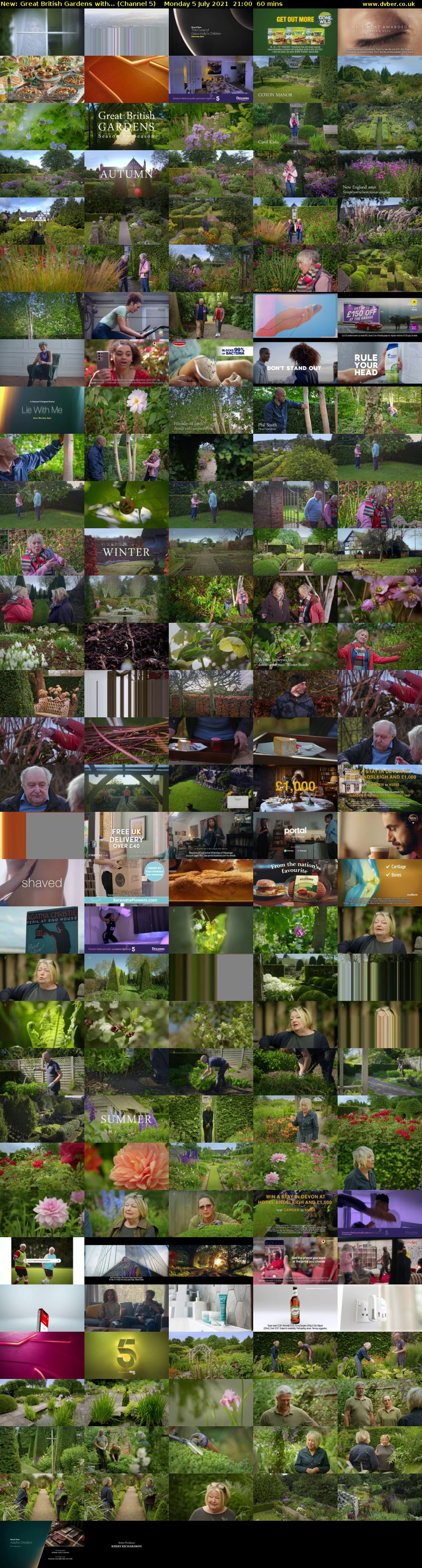 Great British Gardens with... (Channel 5) Monday 5 July 2021 21:00 - 22:00