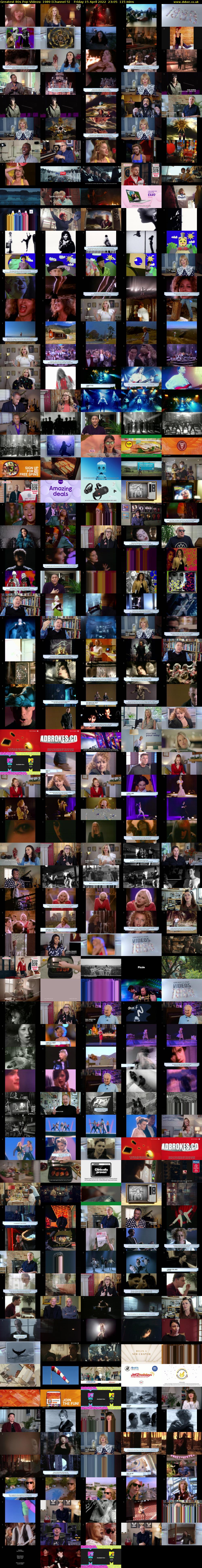Greatest 80s Pop Videos: 1989 (Channel 5) Friday 15 April 2022 23:05 - 01:00