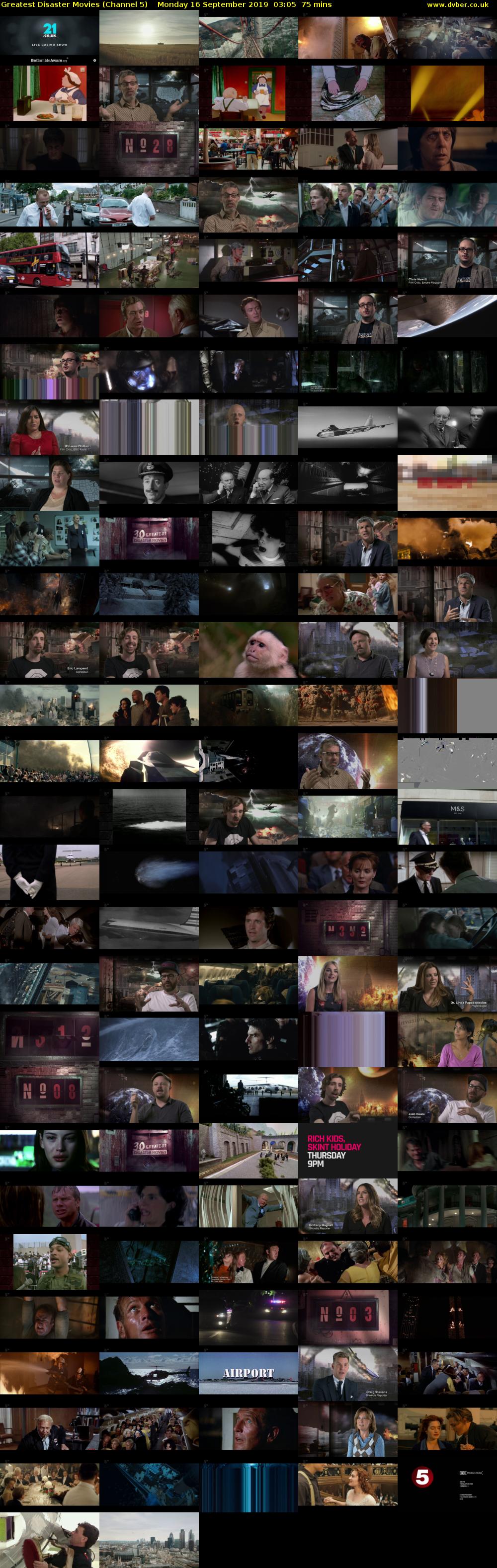 Greatest Disaster Movies (Channel 5) Monday 16 September 2019 03:05 - 04:20