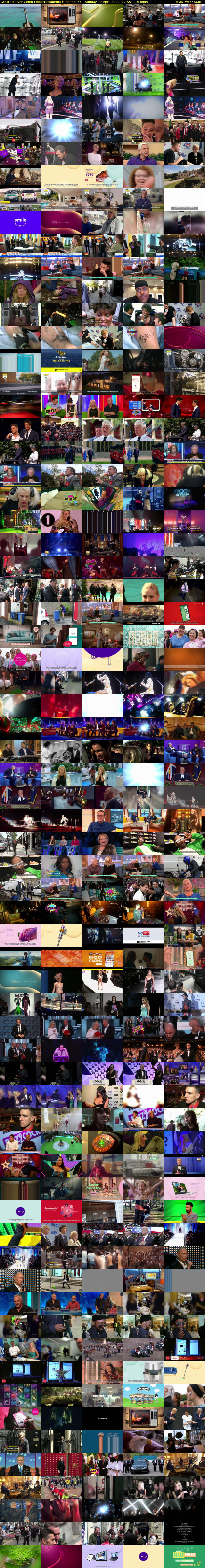 Greatest Ever Celeb Embarrassments (Channel 5) Sunday 17 April 2022 22:55 - 00:50