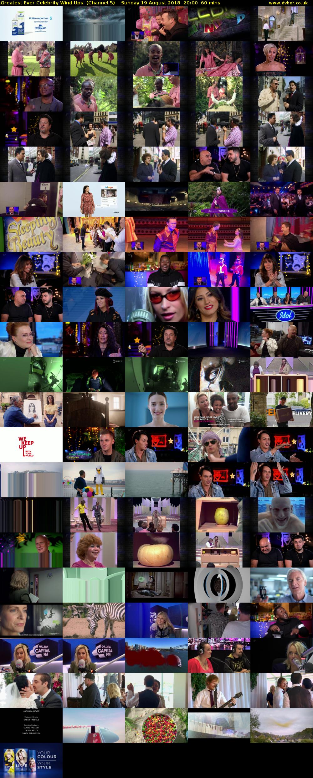 Greatest Ever Celebrity Wind Ups  (Channel 5) Sunday 19 August 2018 20:00 - 21:00