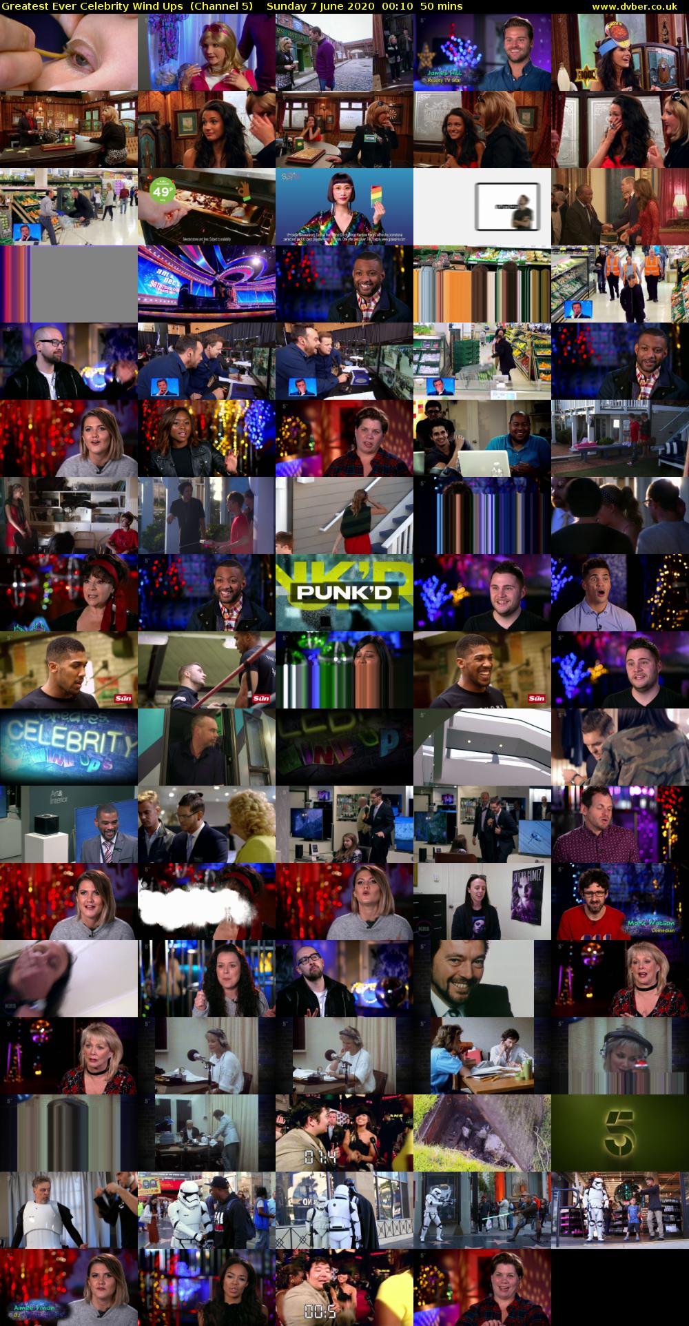 Greatest Ever Celebrity Wind Ups  (Channel 5) Sunday 7 June 2020 00:10 - 01:00