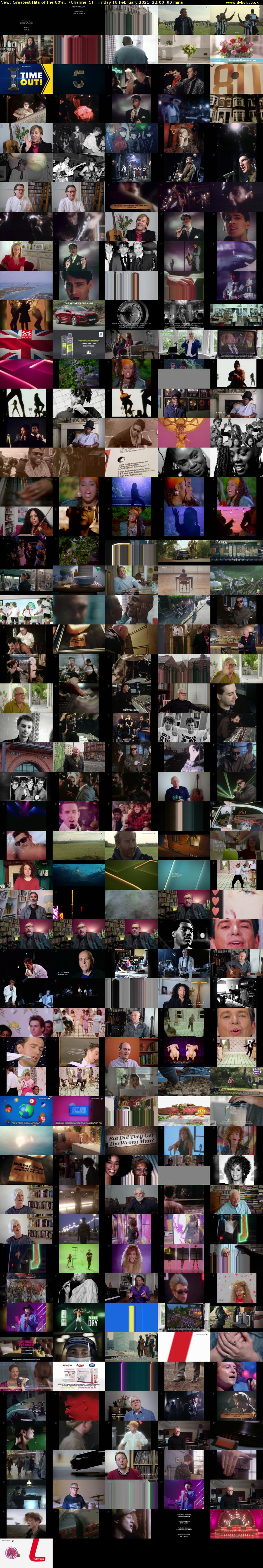 Greatest Hits of the 80's:.. (Channel 5) Friday 19 February 2021 22:00 - 23:30