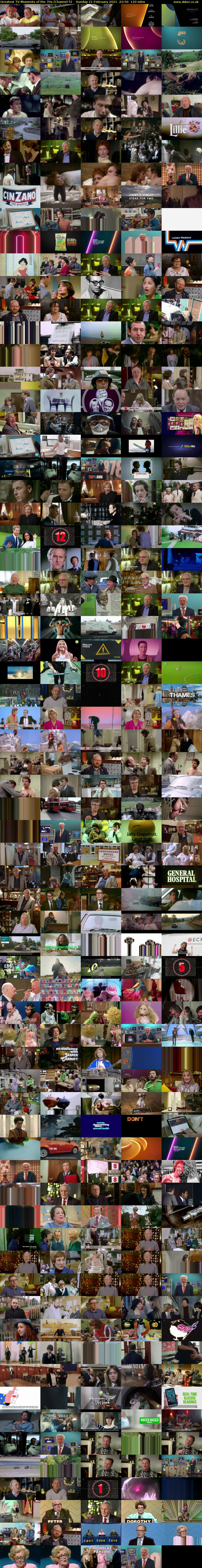 Greatest TV Moments of the 70s (Channel 5) Sunday 21 February 2021 22:50 - 00:50