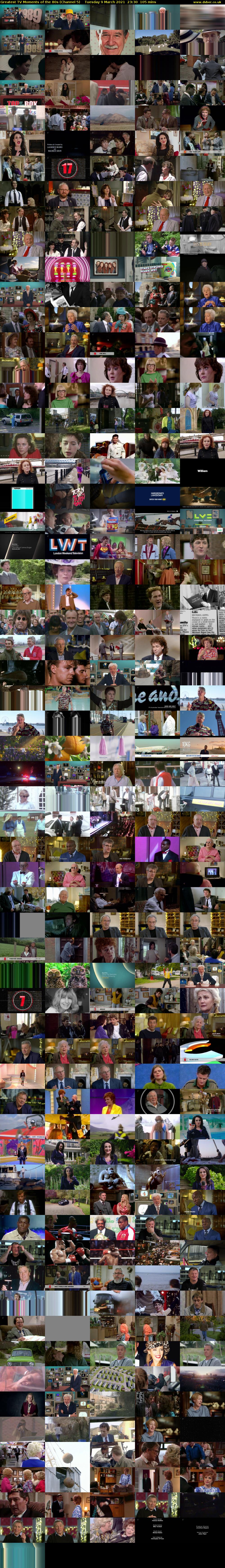 Greatest TV Moments of the 80s (Channel 5) Tuesday 9 March 2021 23:30 - 01:15