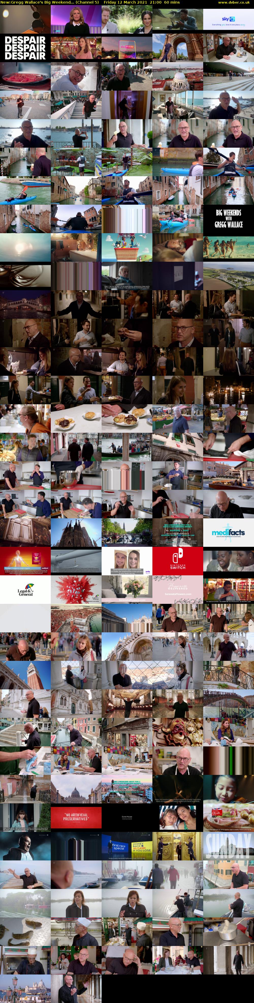Gregg Wallace's Big Weekend... (Channel 5) Friday 12 March 2021 21:00 - 22:00