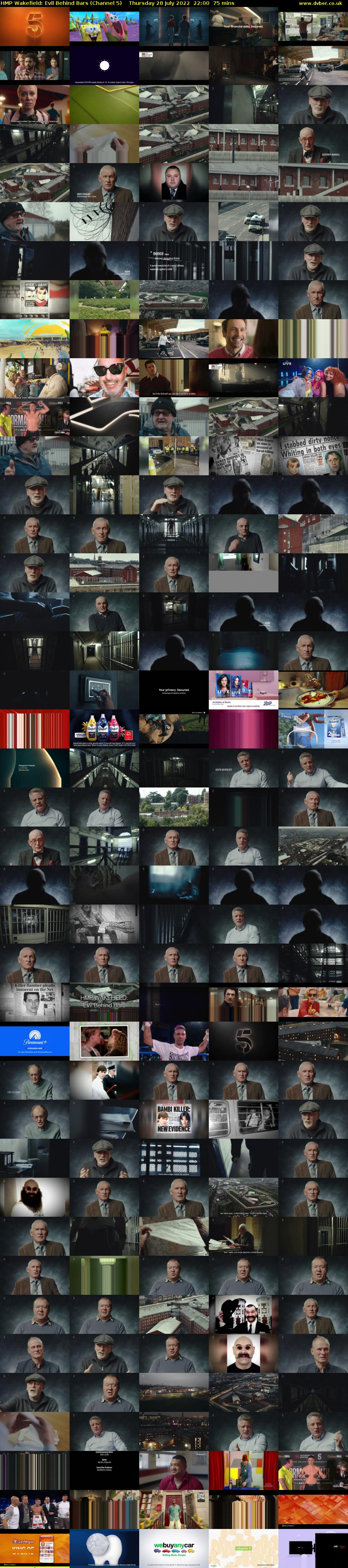 HMP Wakefield: Evil Behind Bars (Channel 5) Thursday 28 July 2022 22:00 - 23:15