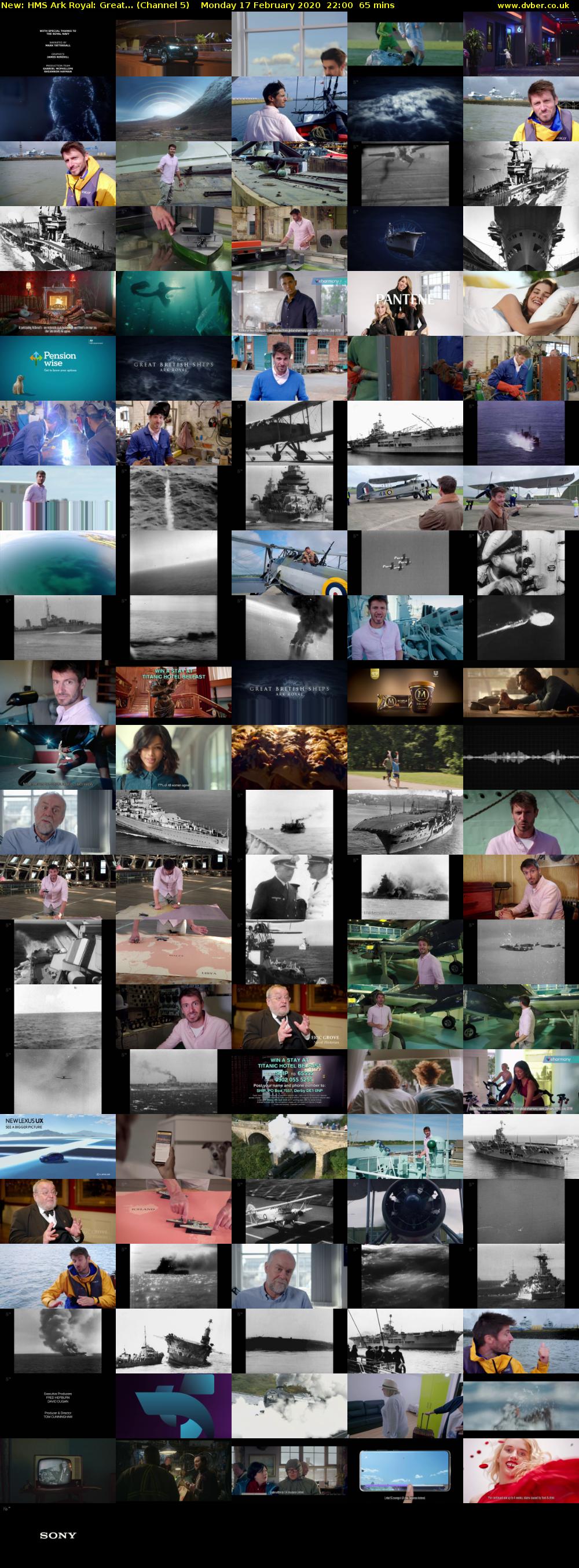 HMS Ark Royal: Great... (Channel 5) Monday 17 February 2020 22:00 - 23:05