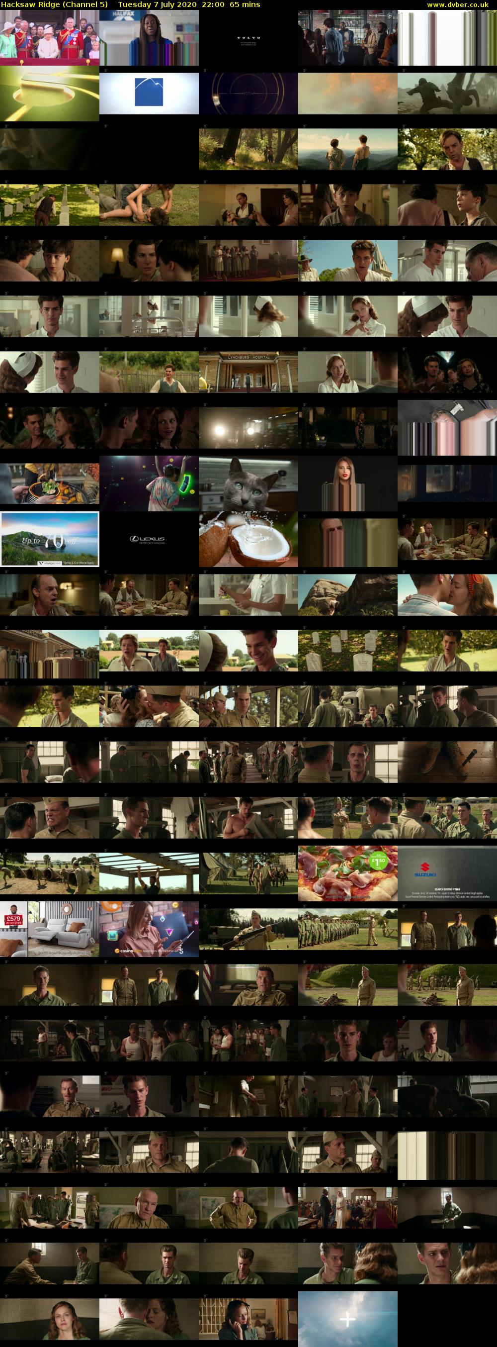 Hacksaw Ridge (Channel 5) Tuesday 7 July 2020 22:00 - 23:05