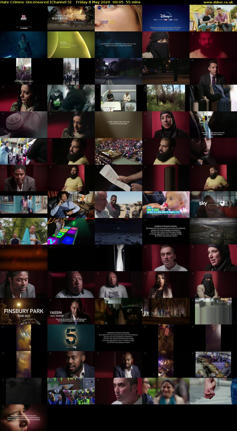 Hate Crimes: Uncensored (Channel 5) Friday 8 May 2020 00:05 - 01:00