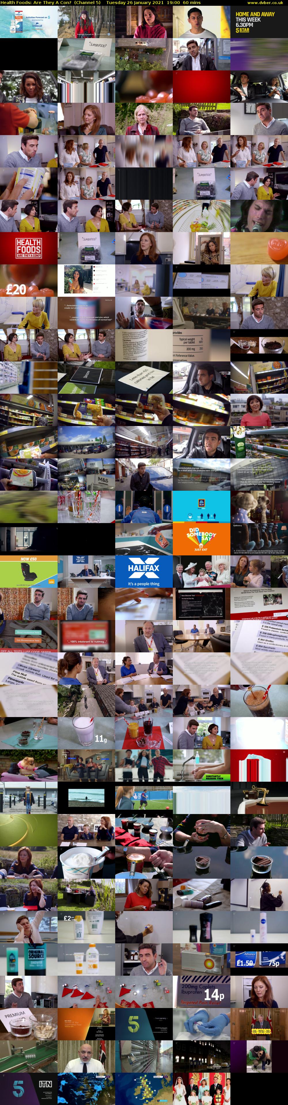 Health Foods: Are They A Con?  (Channel 5) Tuesday 26 January 2021 19:00 - 20:00