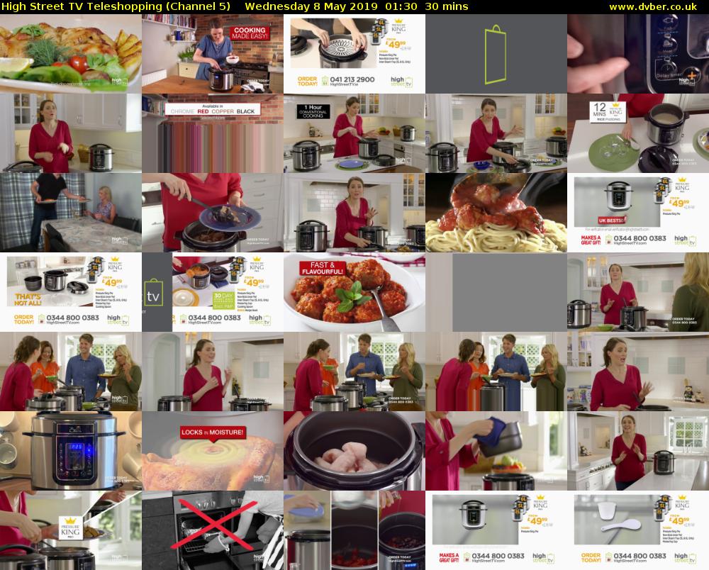 High Street TV Teleshopping (Channel 5) Wednesday 8 May 2019 01:30 - 02:00