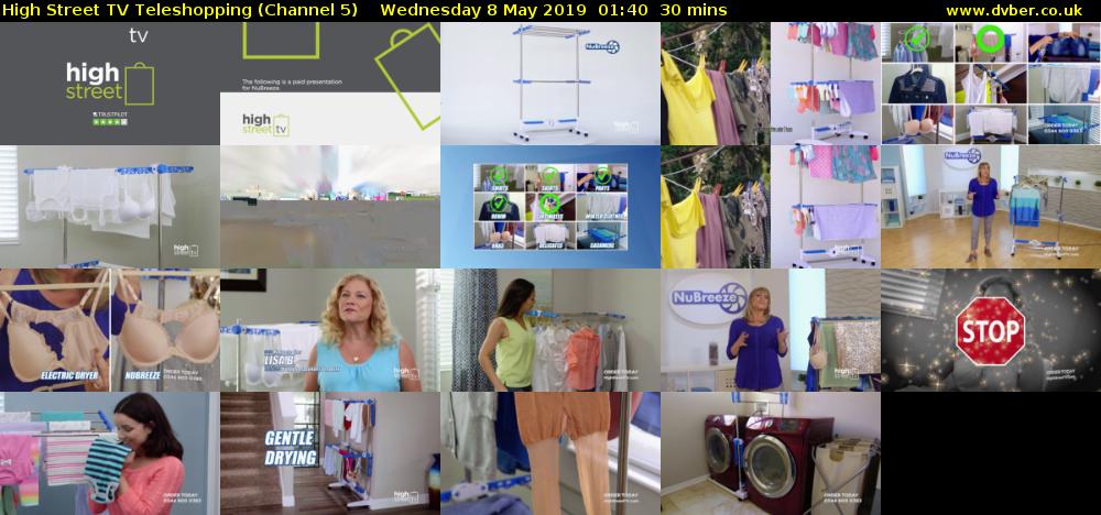 High Street TV Teleshopping (Channel 5) Wednesday 8 May 2019 01:40 - 02:10