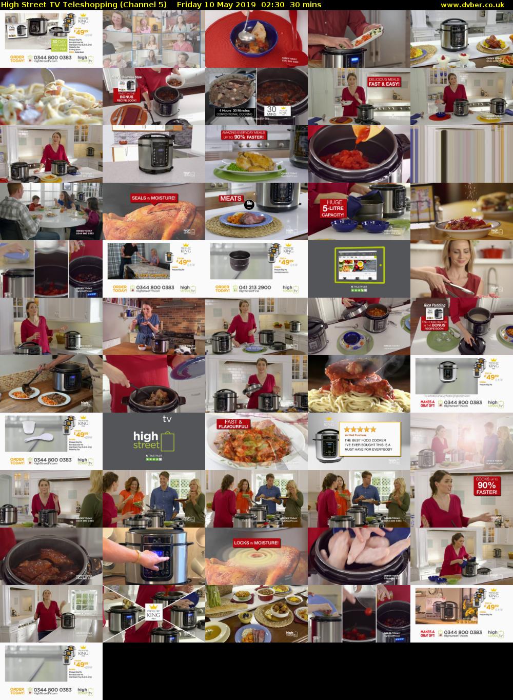 High Street TV Teleshopping (Channel 5) Friday 10 May 2019 02:30 - 03:00