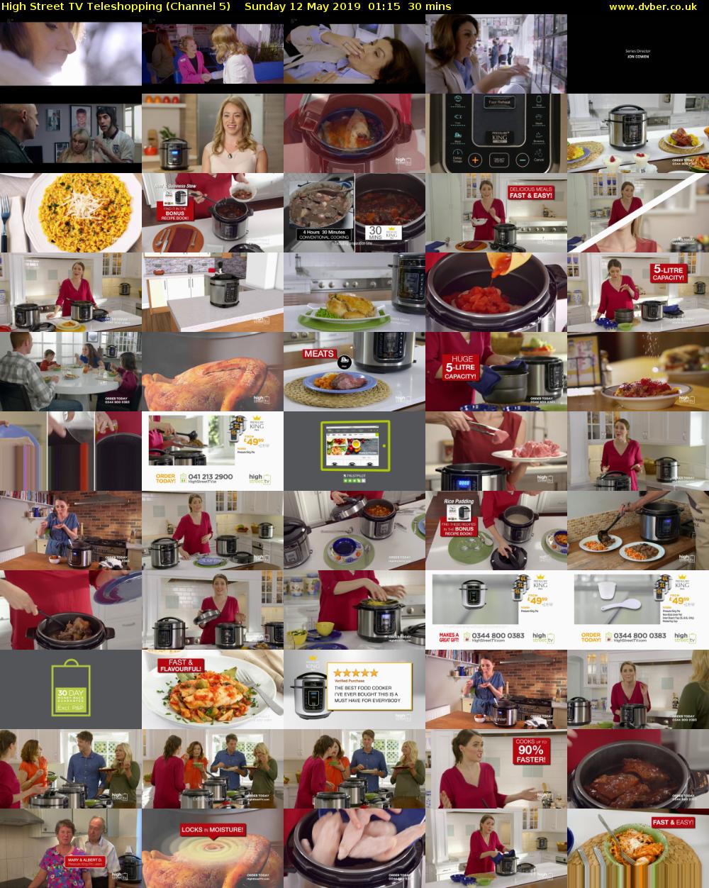 High Street TV Teleshopping (Channel 5) Sunday 12 May 2019 01:15 - 01:45