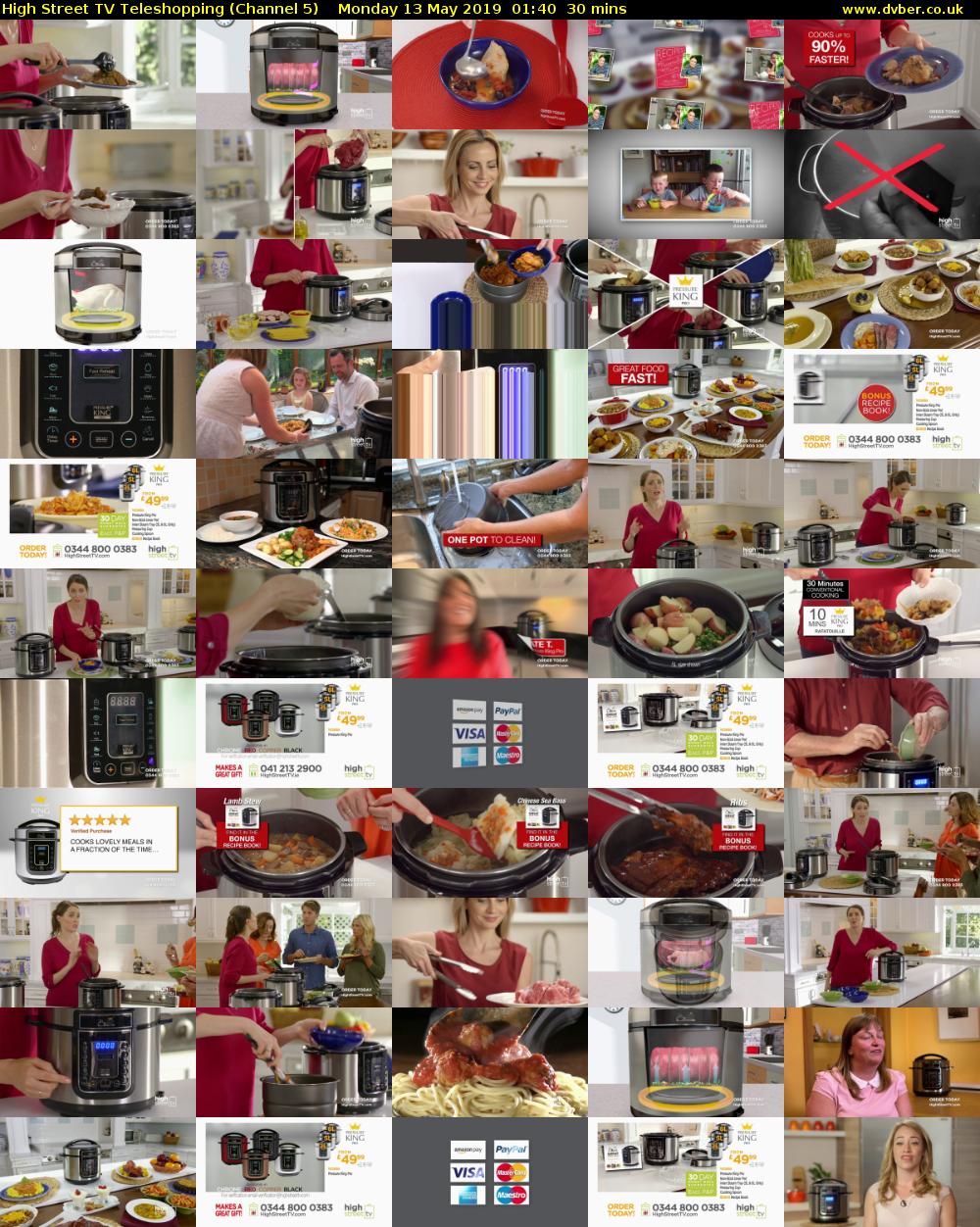 High Street TV Teleshopping (Channel 5) Monday 13 May 2019 01:40 - 02:10