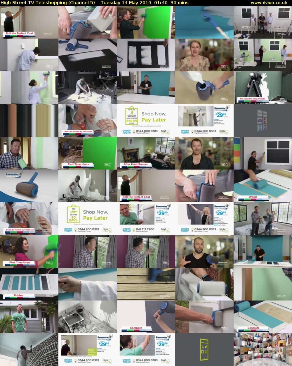 High Street TV Teleshopping (Channel 5) Tuesday 14 May 2019 01:40 - 02:10