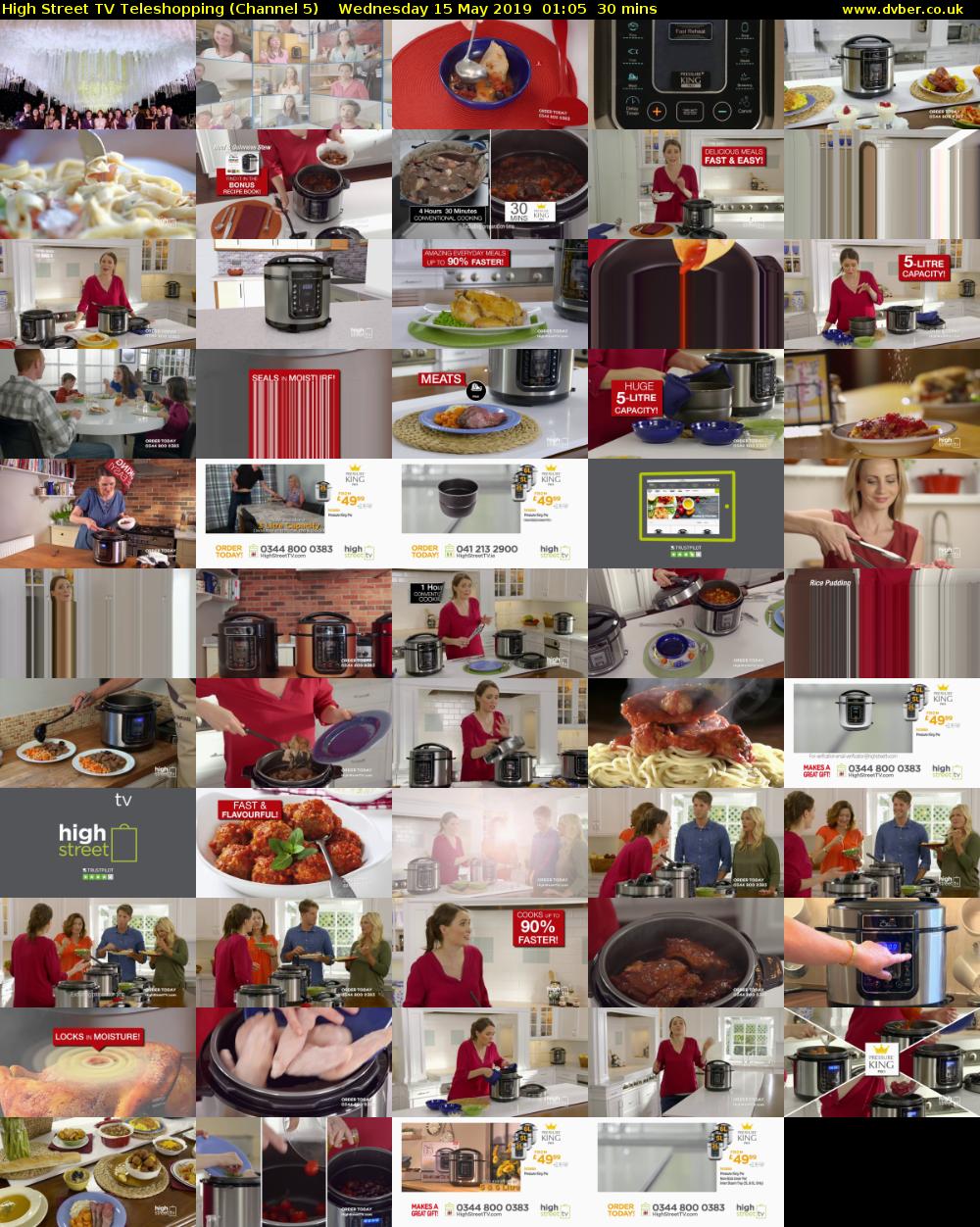High Street TV Teleshopping (Channel 5) Wednesday 15 May 2019 01:05 - 01:35