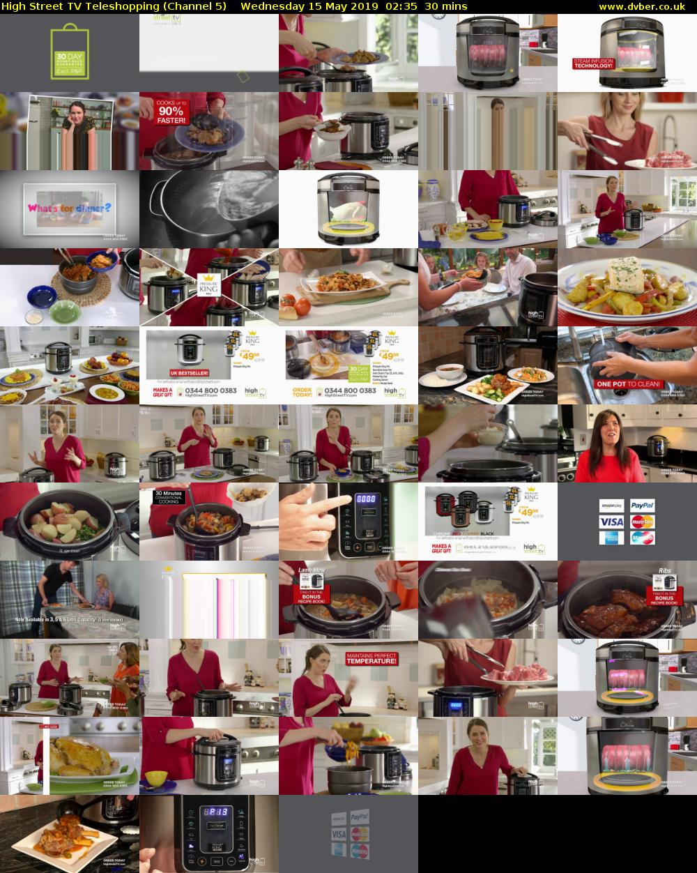 High Street TV Teleshopping (Channel 5) Wednesday 15 May 2019 02:35 - 03:05