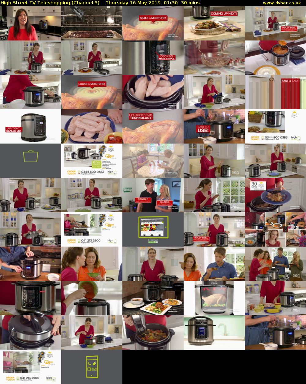 High Street TV Teleshopping (Channel 5) Thursday 16 May 2019 01:30 - 02:00