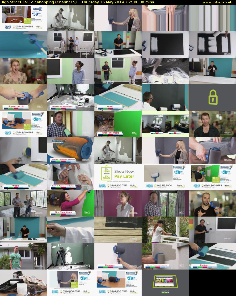 High Street TV Teleshopping (Channel 5) Thursday 16 May 2019 02:30 - 03:00