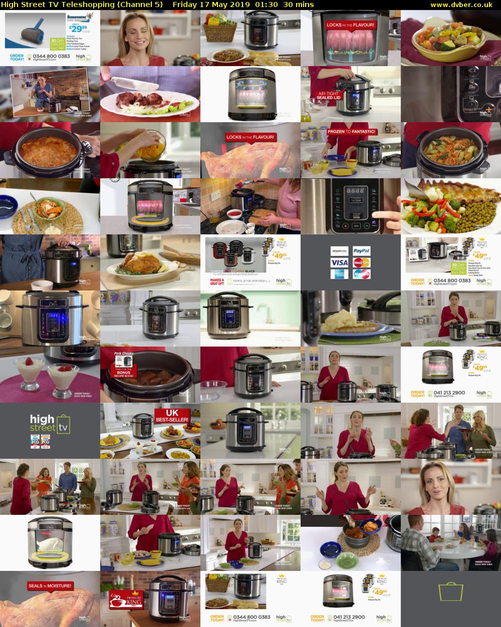 High Street TV Teleshopping (Channel 5) Friday 17 May 2019 01:30 - 02:00