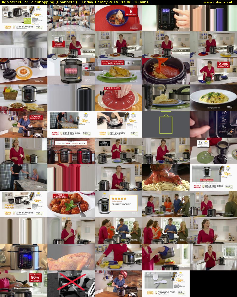 High Street TV Teleshopping (Channel 5) Friday 17 May 2019 02:00 - 02:30