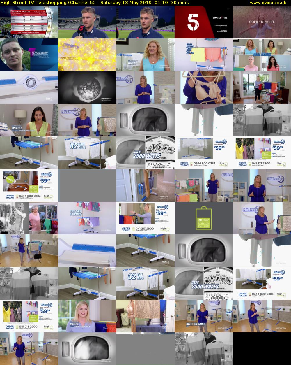 High Street TV Teleshopping (Channel 5) Saturday 18 May 2019 01:10 - 01:40