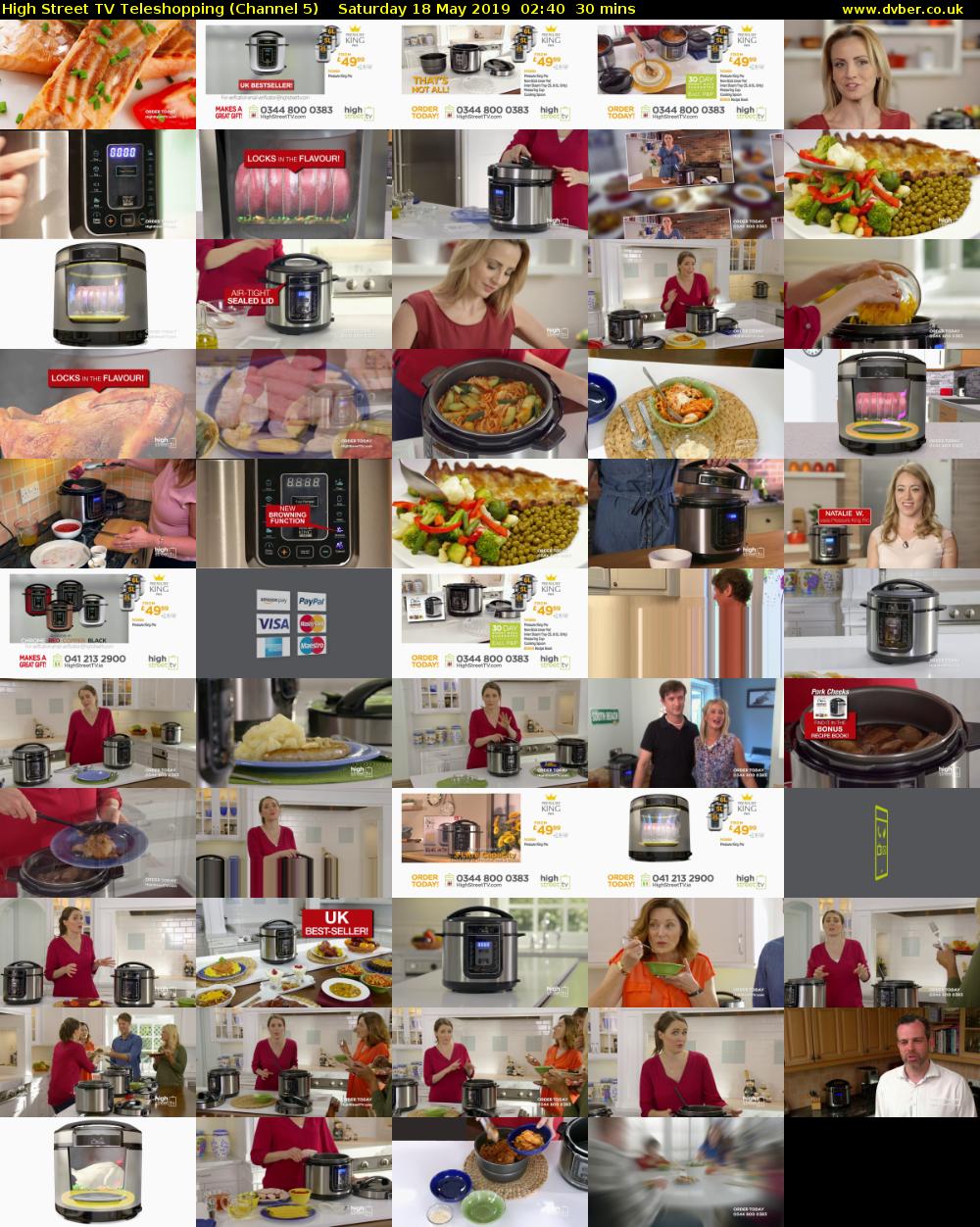 High Street TV Teleshopping (Channel 5) Saturday 18 May 2019 02:40 - 03:10