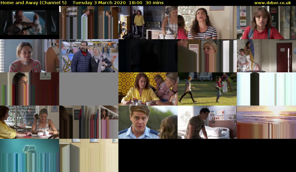 Home and Away (Channel 5) Tuesday 3 March 2020 18:00 - 18:30