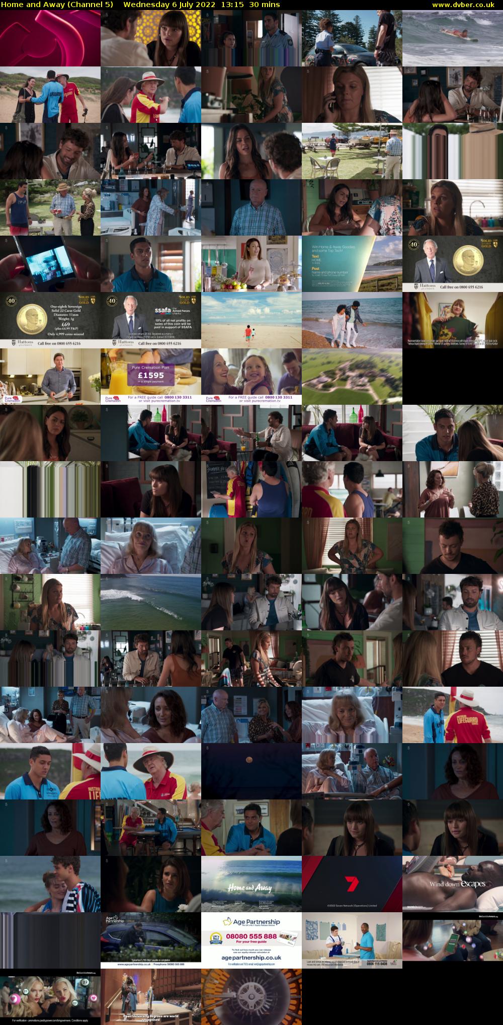 Home and Away (Channel 5) Wednesday 6 July 2022 13:15 - 13:45