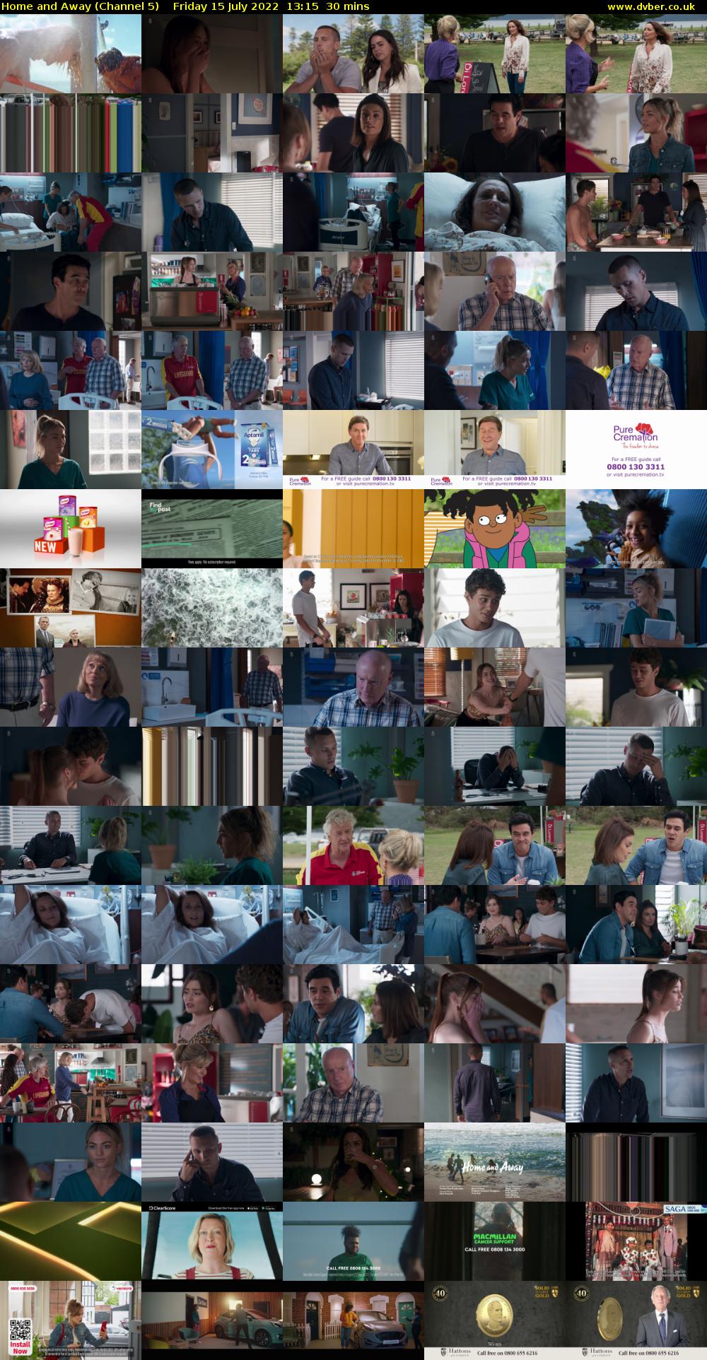 Home and Away (Channel 5) Friday 15 July 2022 13:15 - 13:45