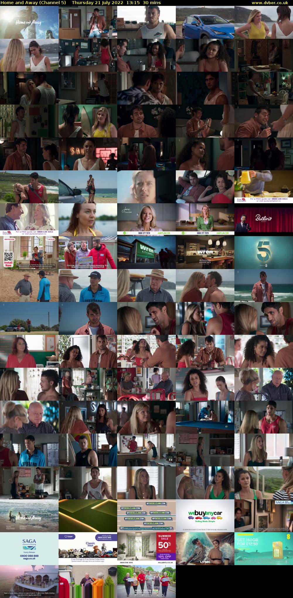Home and Away (Channel 5) Thursday 21 July 2022 13:15 - 13:45