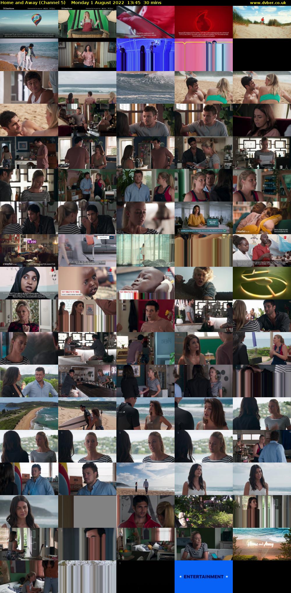Home and Away (Channel 5) Monday 1 August 2022 13:45 - 14:15