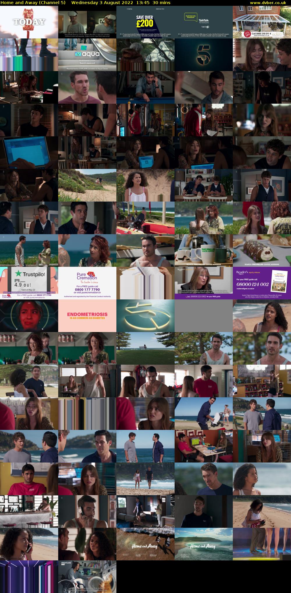 Home and Away (Channel 5) Wednesday 3 August 2022 13:45 - 14:15