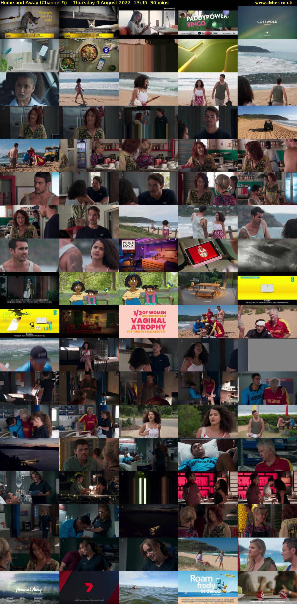 Home and Away (Channel 5) Thursday 4 August 2022 13:45 - 14:15