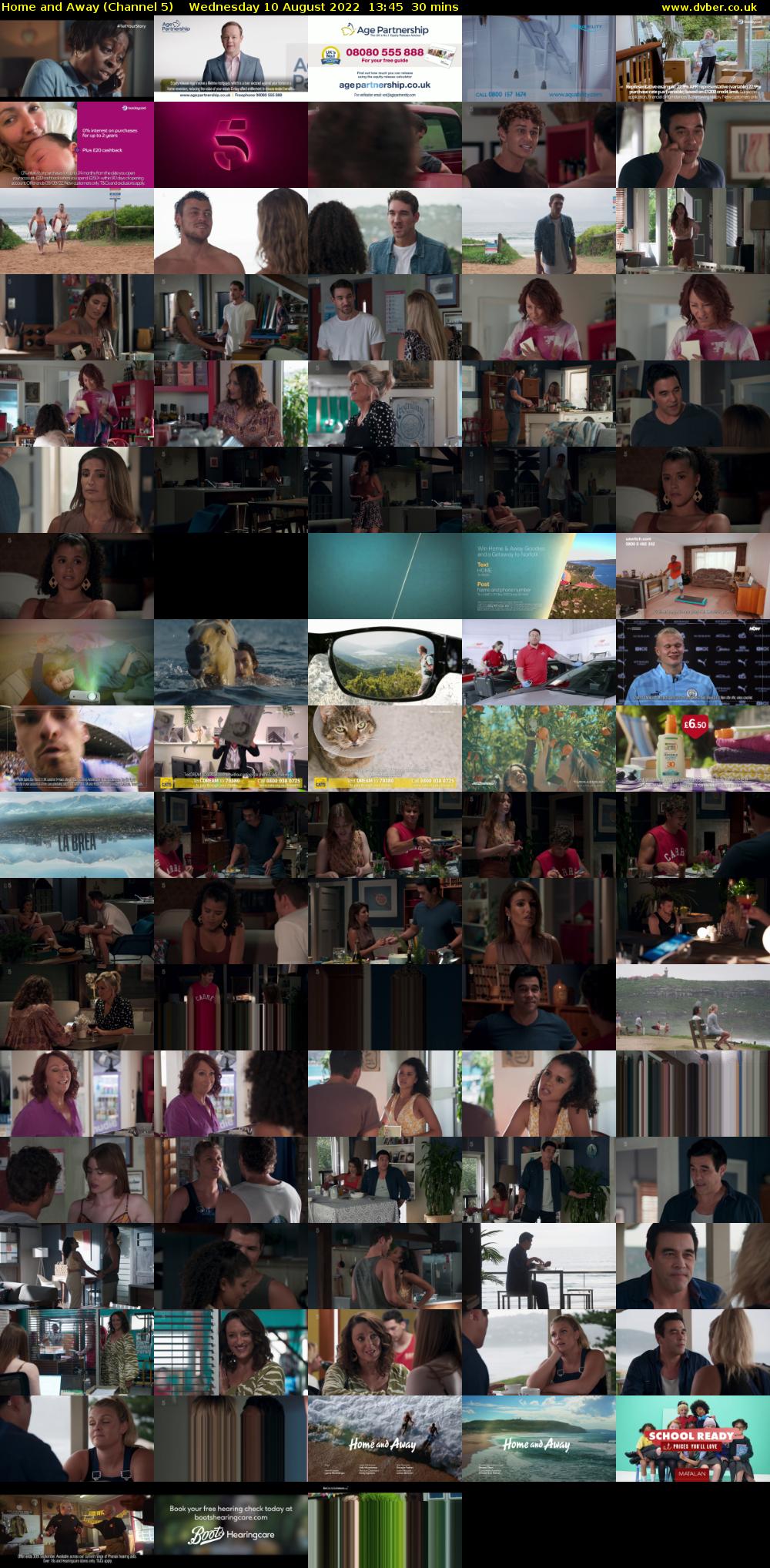 Home and Away (Channel 5) Wednesday 10 August 2022 13:45 - 14:15