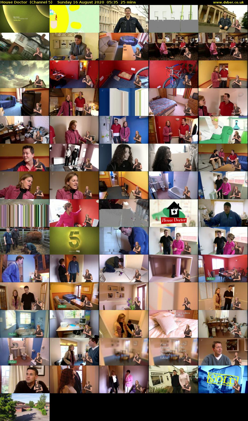 House Doctor  (Channel 5) Sunday 16 August 2020 05:35 - 06:00