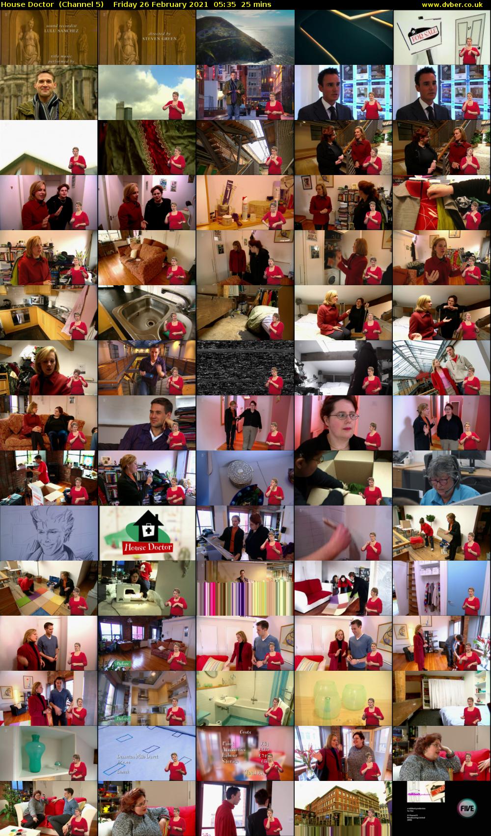 House Doctor  (Channel 5) Friday 26 February 2021 05:35 - 06:00